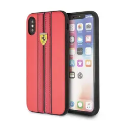 FERRARI - CARCASA P/IPHONE X/XS CUERO PU FESURHCPXREB - Negro