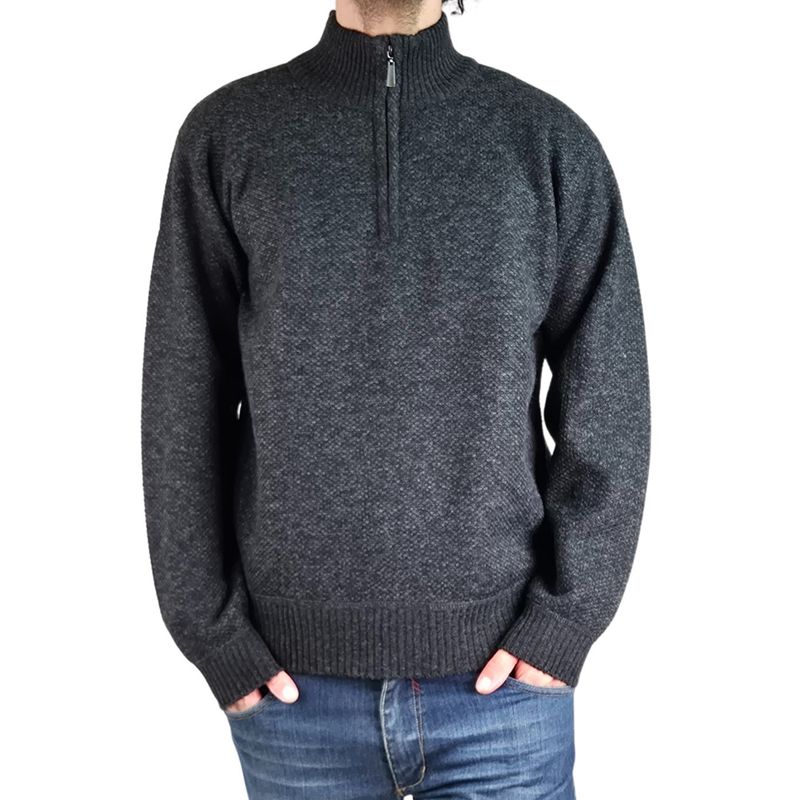 MPROPIA - Sweater Hombre Frizado Tejido Cuello Alto Cierre Colores 2097
