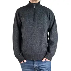 MPROPIA - Sweater Hombre Frizado Tejido Cuello Alto Cierre Colores 2097