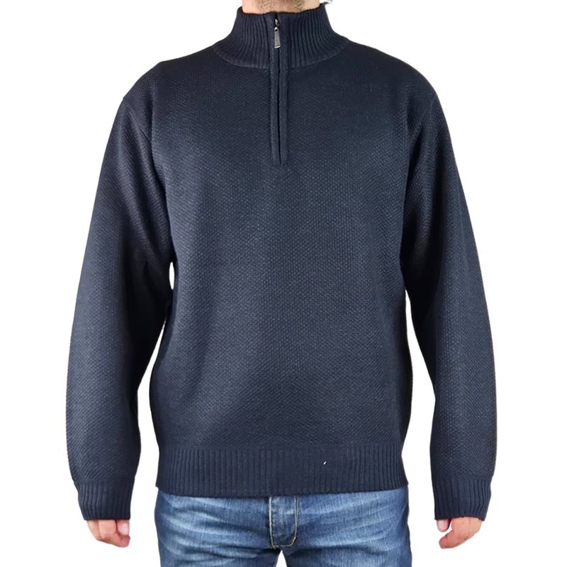 MPROPIA - Sweater Hombre Frizado Tejido Cuello Alto Cierre Colores 2097