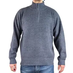 MPROPIA - Sweater Hombre Frizado Tejido Cuello Alto Cierre Colores 2097