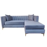 Sofa Seccional Tubular Gris Claro Super Soft