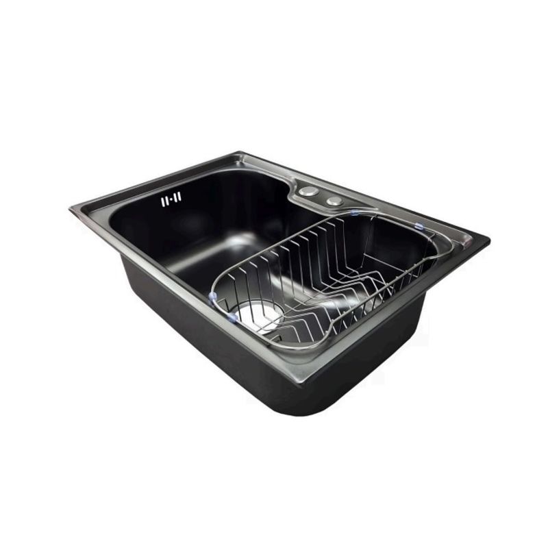 OEM - Lavaplatos Dekora 60X42cm Negro Sobre Cubierta