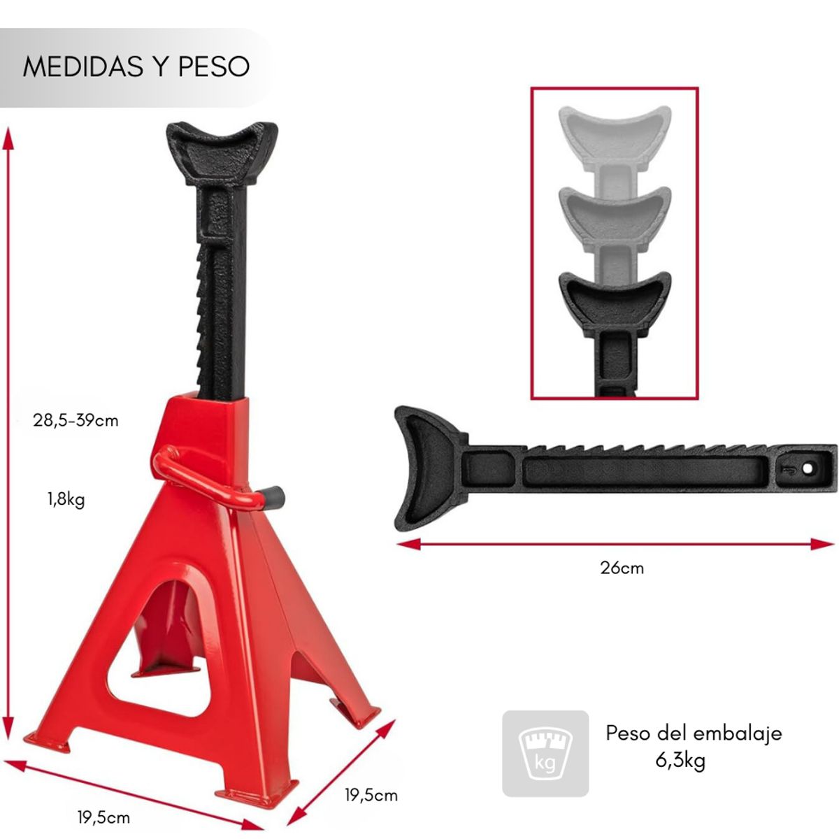 GENERICO - 2 Banquillo Mecánico 3 Ton Caballete Soporta Gata Hidráulica