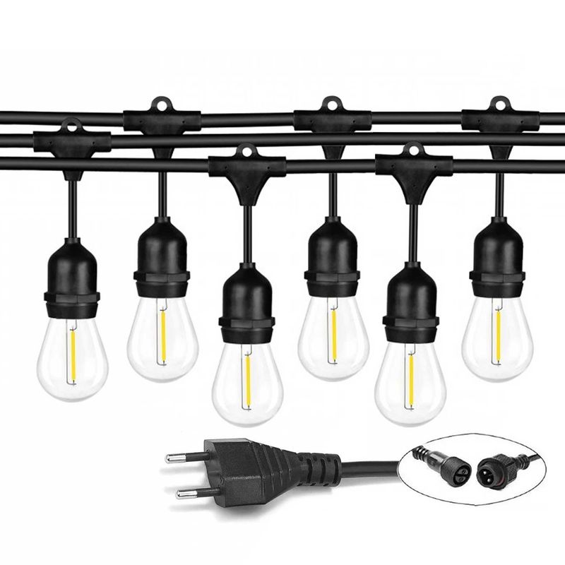 GENERICO - Guirnalda Luces 10Mt Exterior + 10 Ampolletas Vintage