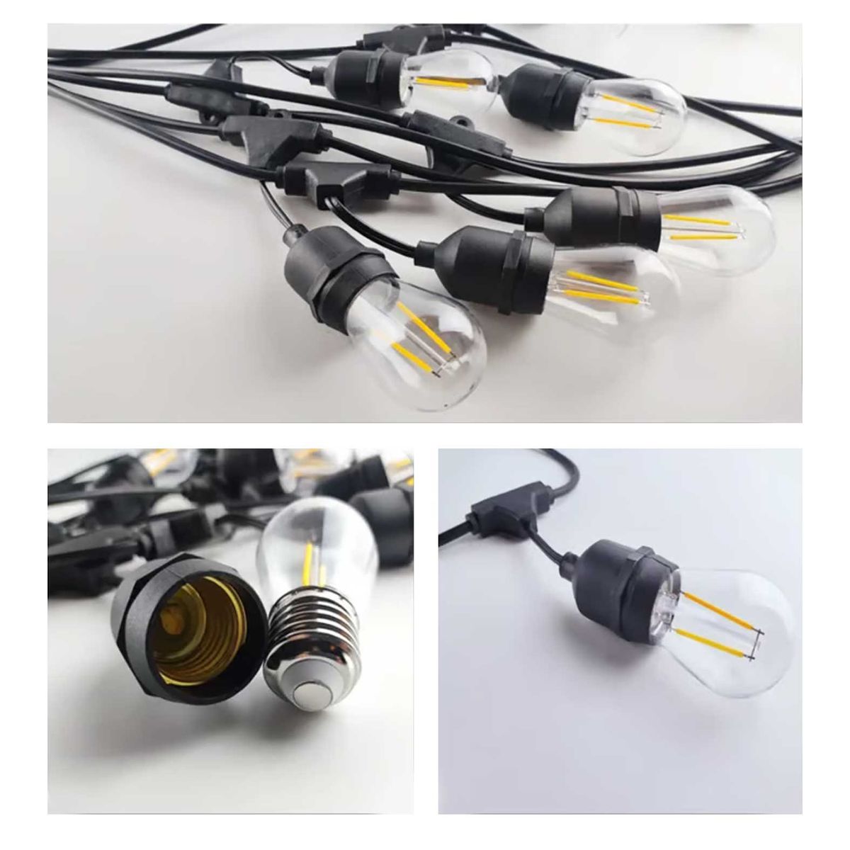 GENERICO - Guirnalda Luces 10Mt Exterior + 10 Ampolletas Vintage