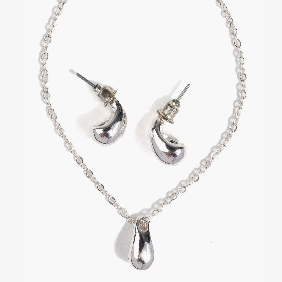 LOUNGE - Set Collar Y Aros Mini Gotas.