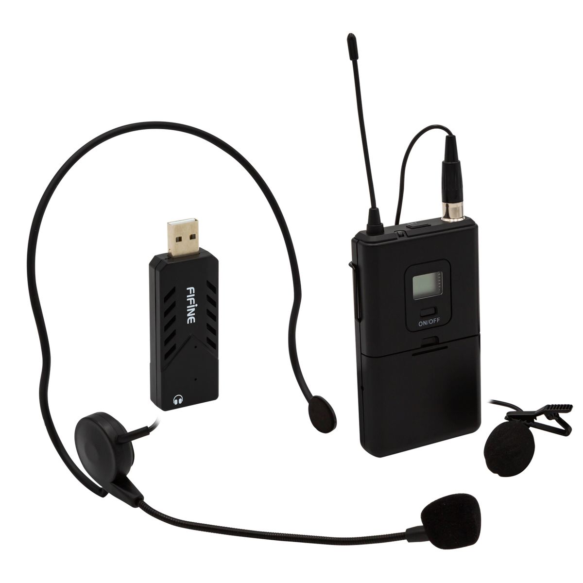 FIFINE - MICROFONO USB INALAMBRICO DE SOLAPA FIFINE K031B