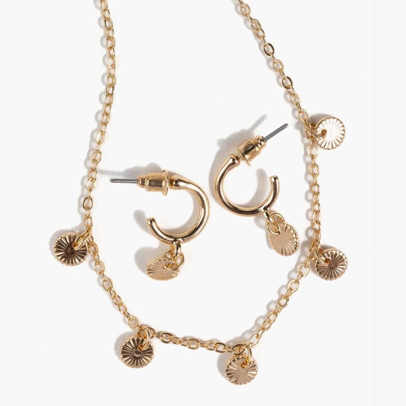 LOUNGE - Set Collar Y Aros Monedas
