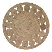 Alfombra Redonda De Yute 100cm Decoración Living Exteriores