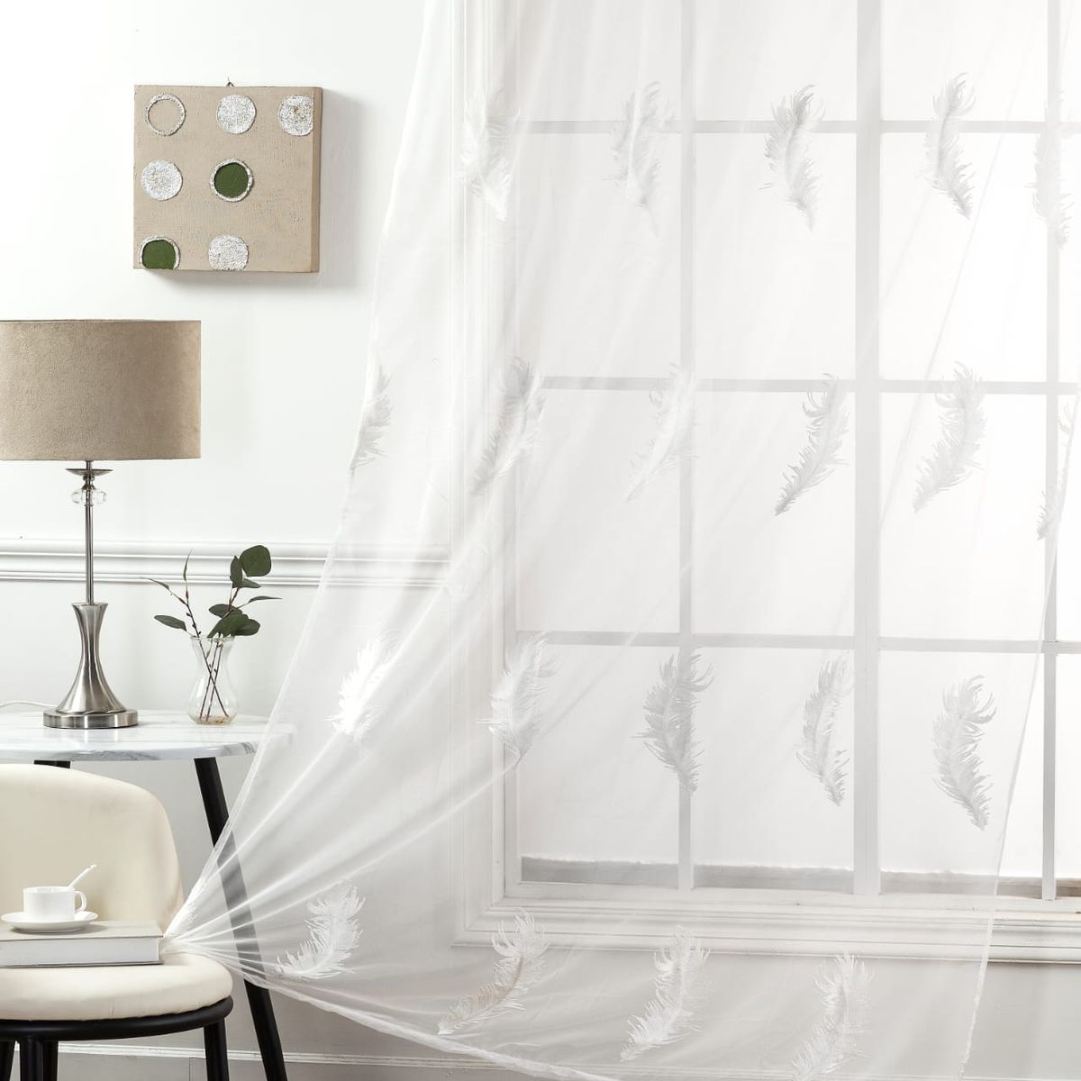 GENERICO - set de 2 visillos bordados 140x230