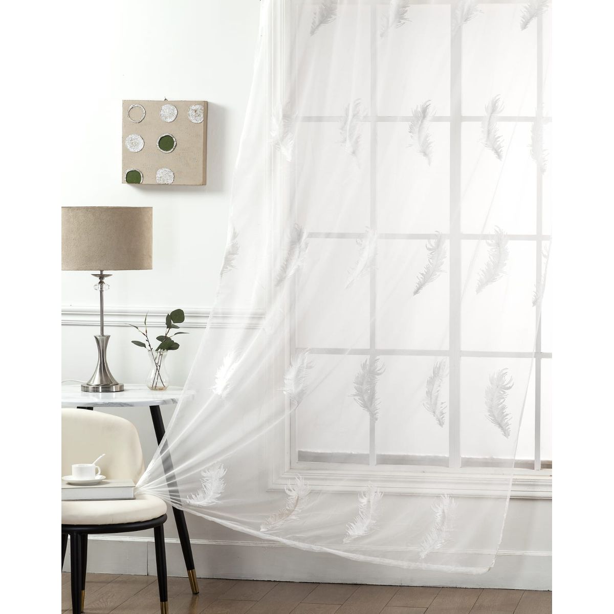 GENERICO - set de 2 visillos bordados 140x230