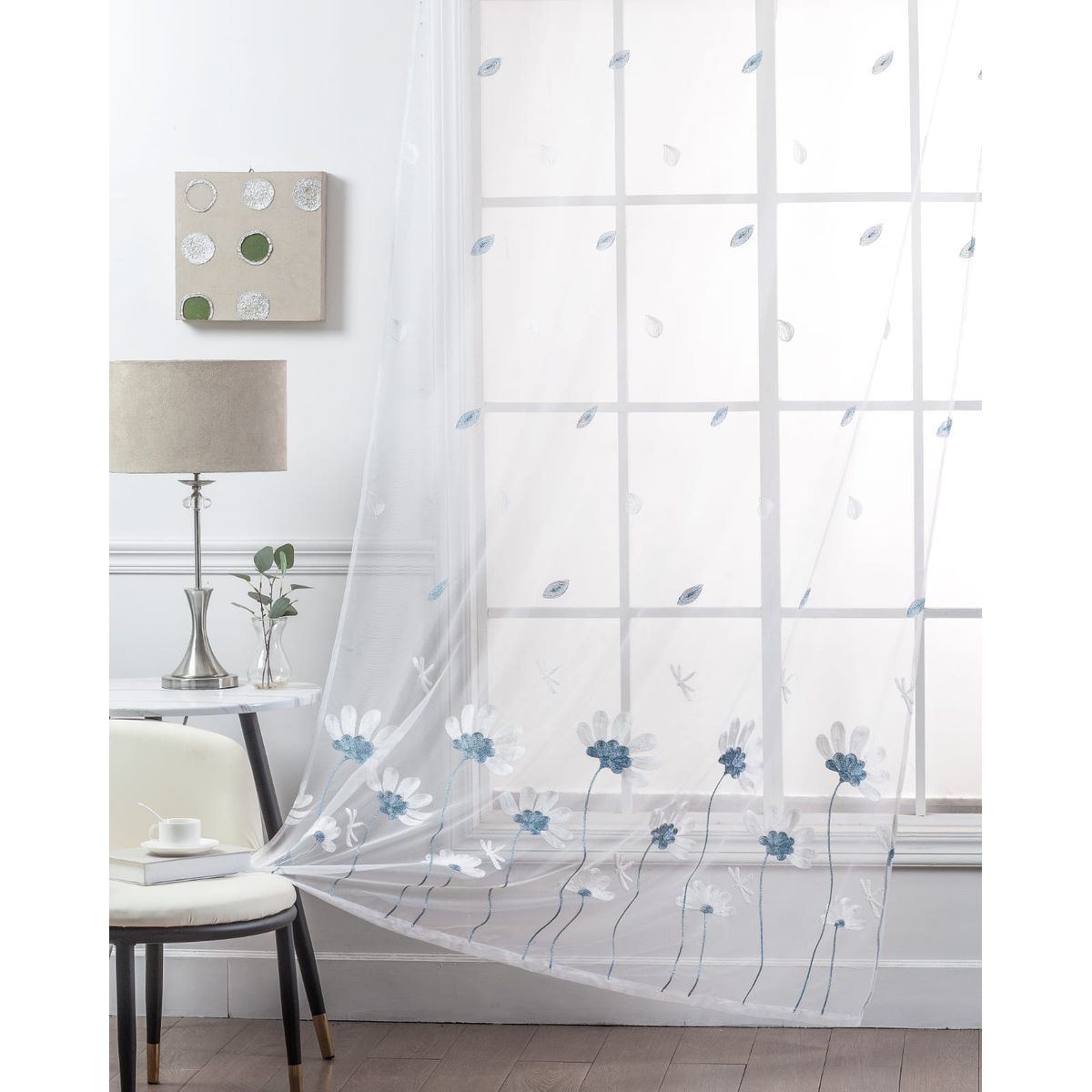 GENERICO - set de 2 visillos bordados 140x230