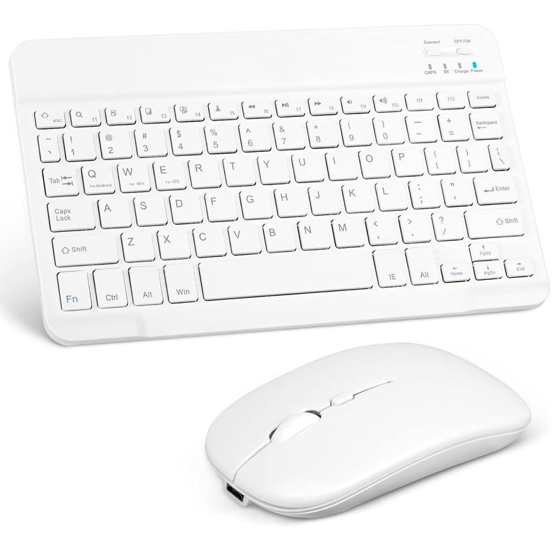 MOTOMO - Combo Teclado Mouse Inalambrico Bluetooth Recargable Blanco