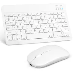 MOTOMO - Combo Teclado Mouse Inalambrico Bluetooth Recargable Blanco