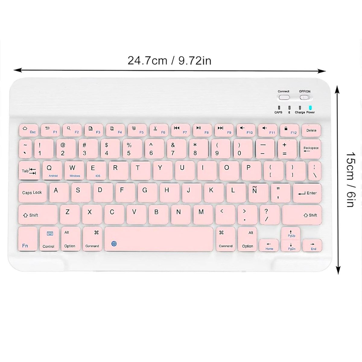 MOTOMO - Combo Teclado Mouse Bluetooth Español Con Ñ Recargable Rosa