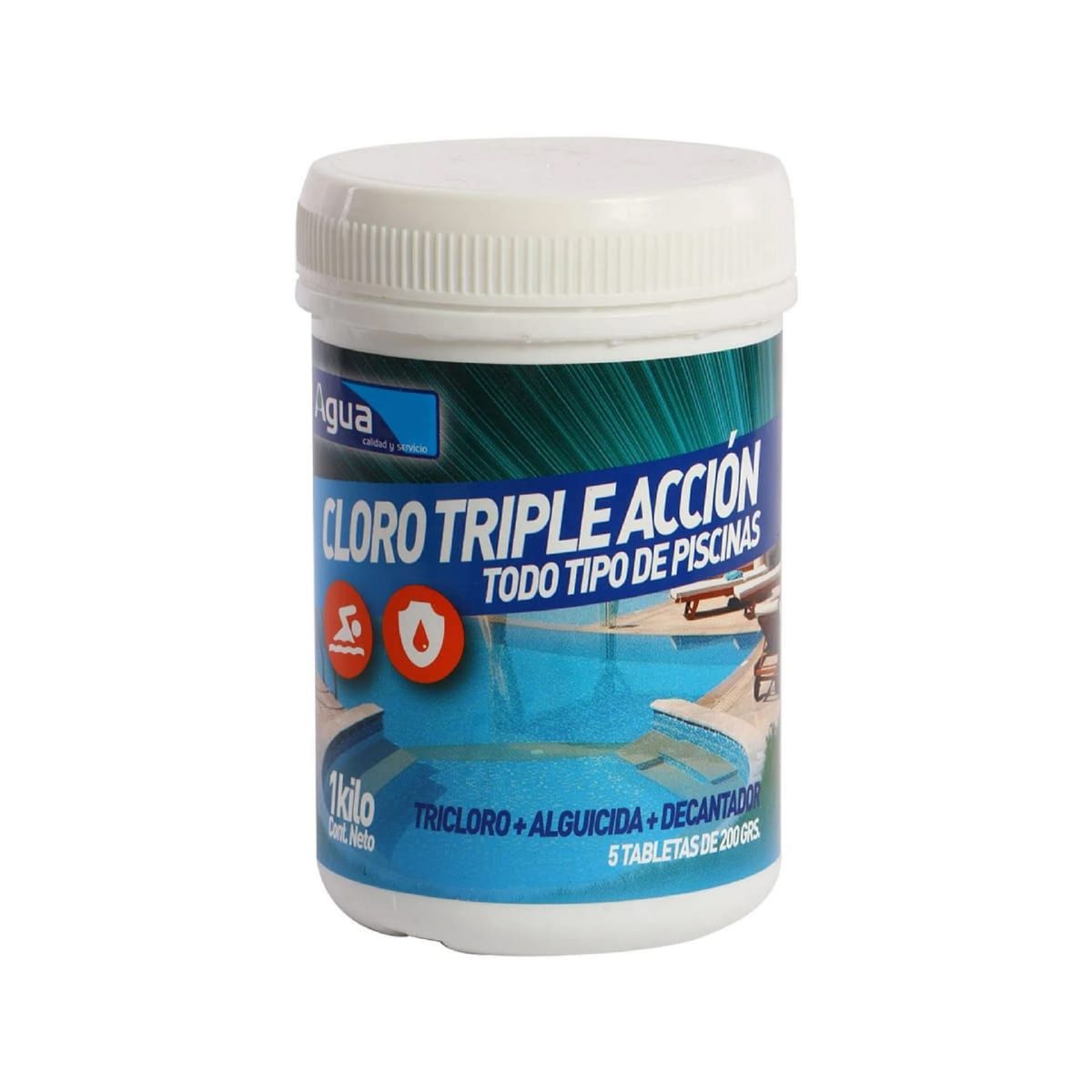 UNIVERSAL - Cloro Para Piscinas en Tabletas 1Kg Triple Acción