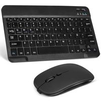 Combo Teclado Mouse Bluetooth Español Con Ñ Recargable Negro