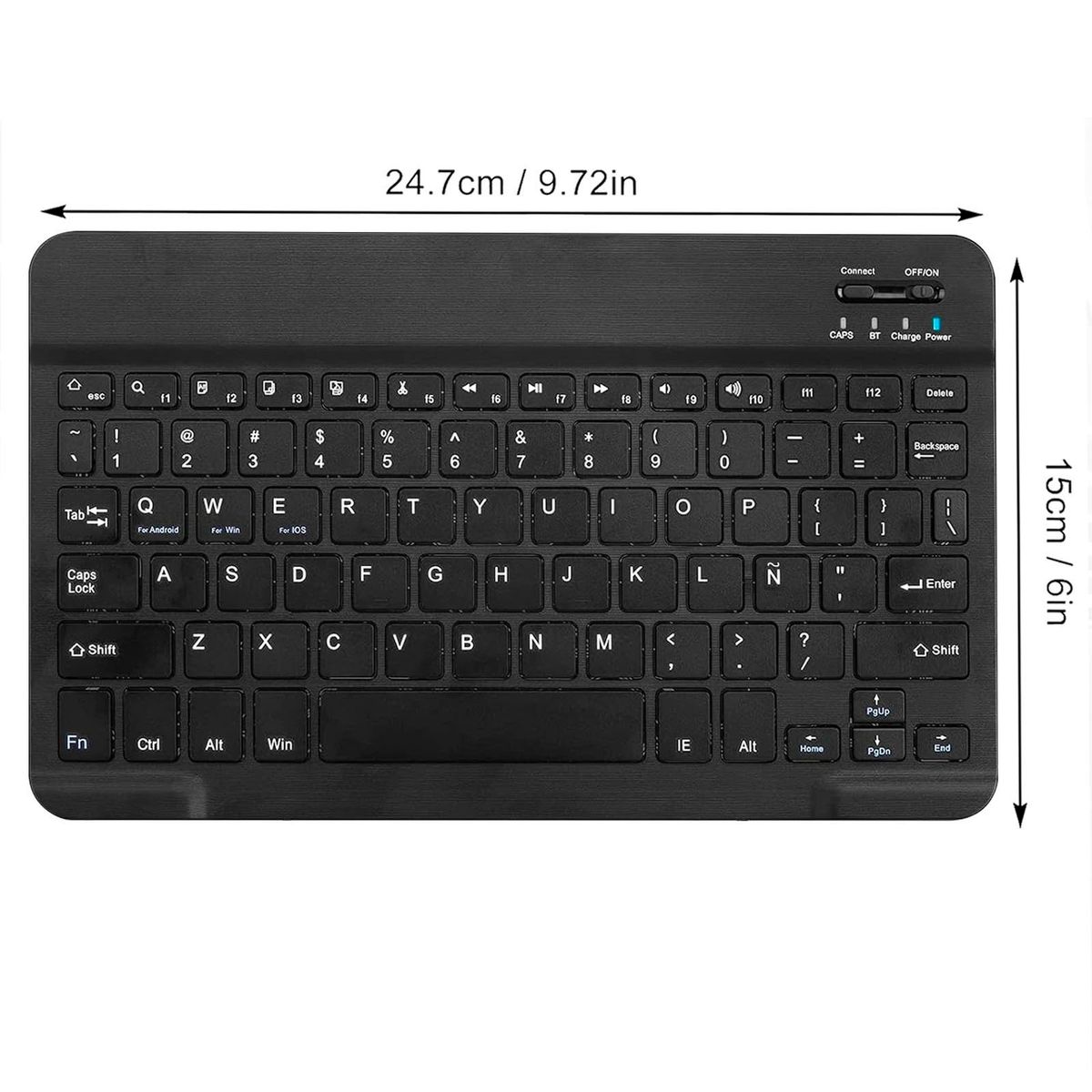 MOTOMO - Combo Teclado Mouse Bluetooth Español Con Ñ Recargable Negro