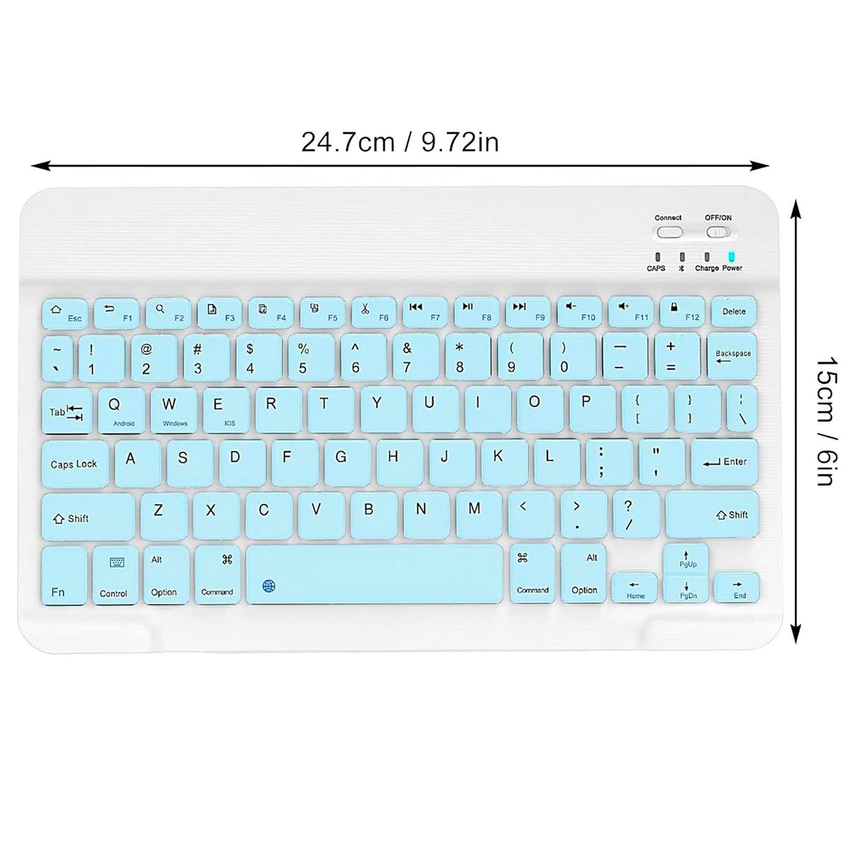 MOTOMO - Combo Teclado Mouse Inalambrico Bluetooth Recargable Celeste