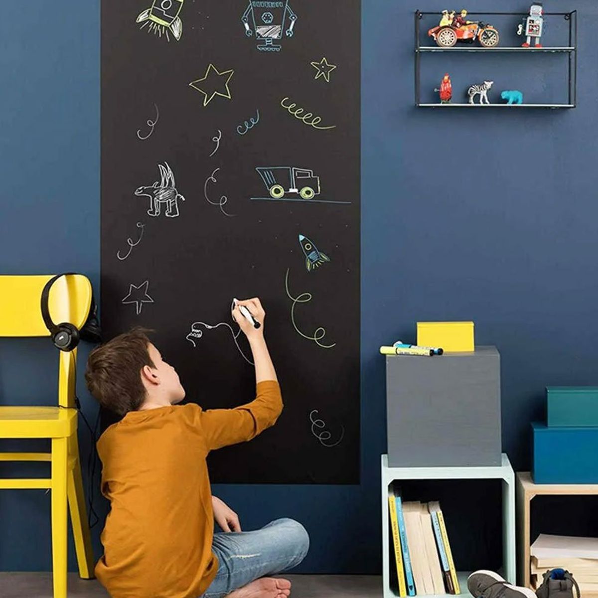 MOVI - Pizarra Adhesiva Negra para Tiza