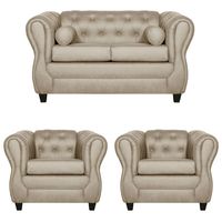 JUEGO DE LIVING 2-1-1 CHESTERFIELD BEIGE