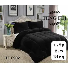 ANGELES DEL HOGAR - Cobertor Plush Con Chiporro Ten Fei King Negro