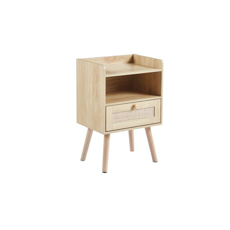 GENERICO - Velador Mesh Rattan con Cajon y Espacio