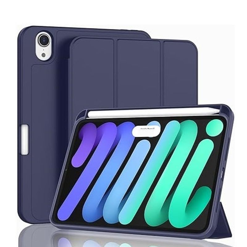 GENERICO - Carcasa Smart cover para iPad Mini 7 con ranura Lápiz / Azul