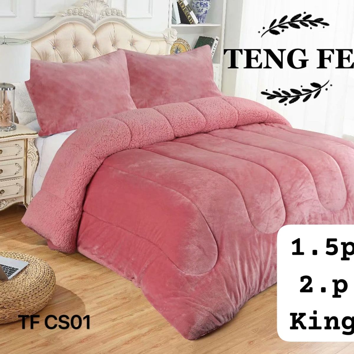 ANGELES DEL HOGAR - Cobertor Plush Con Chiporro Ten Fei King Rosa