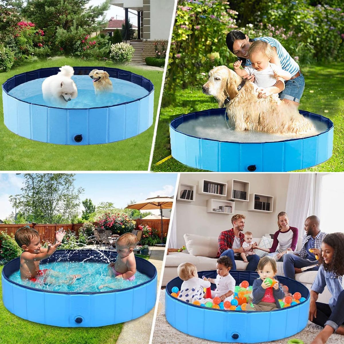 OEM - PISCINA PLEGABLE BAÑERA PARA MASCOTAS 80 CM