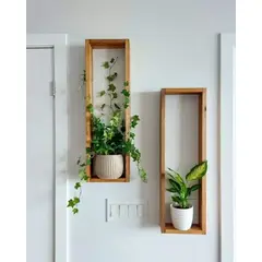 GENERICO - Set X2 Und De Estantes En Madera Para Plantas Y Suculentas