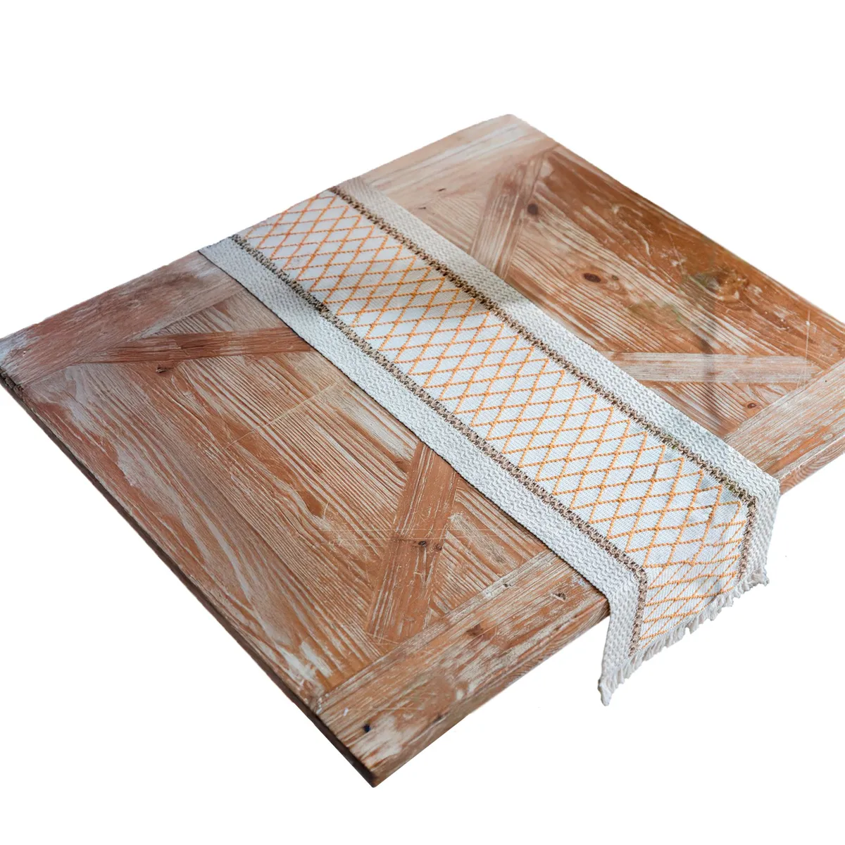 GENERICO - Camino Mesa Bohemio Algodón Yute Beige 180x30cm