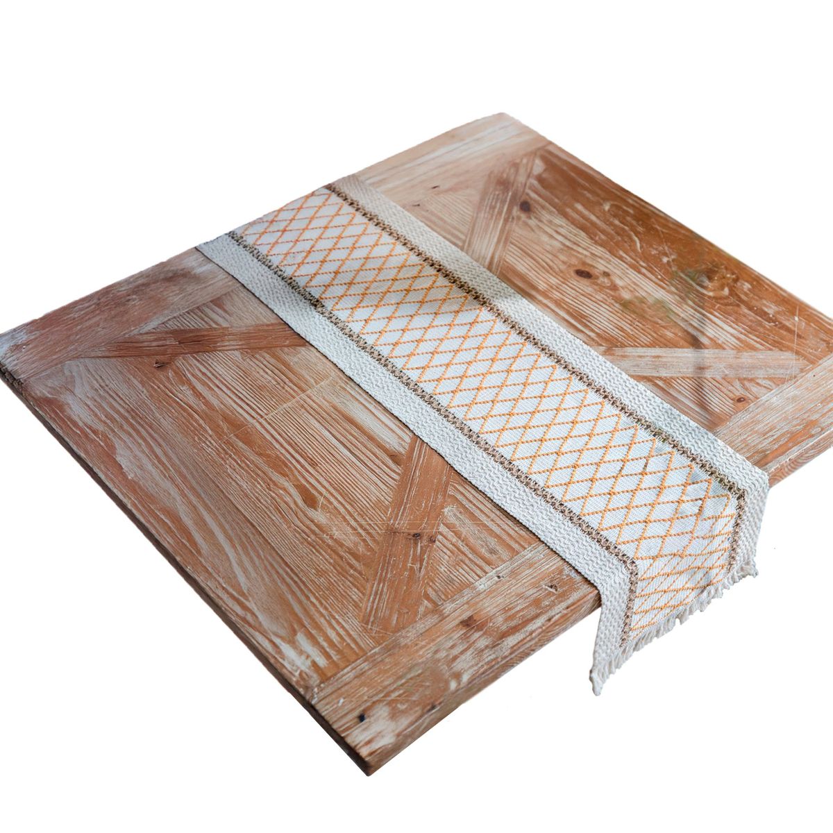 GENERICO - Camino Mesa Bohemio Algodón Yute Beige 180x30cm