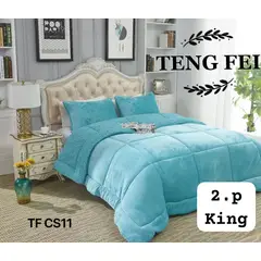 ANGELES DEL HOGAR - Cobertor Plush Con Chiporro Ten Fei King Turquesa