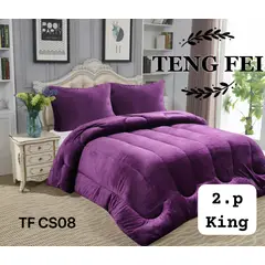 ANGELES DEL HOGAR - Cobertor Plush Con Chiporro Ten Fei 2 Plazas Purpura