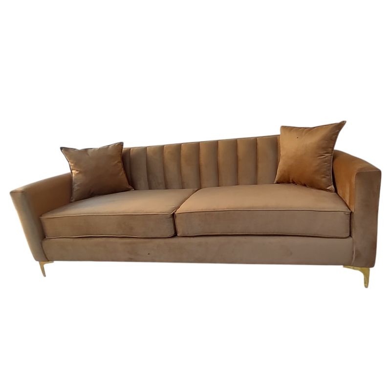 GENERICO - Sofa 3 Cuerpos Paris Camel Metal Super Soft