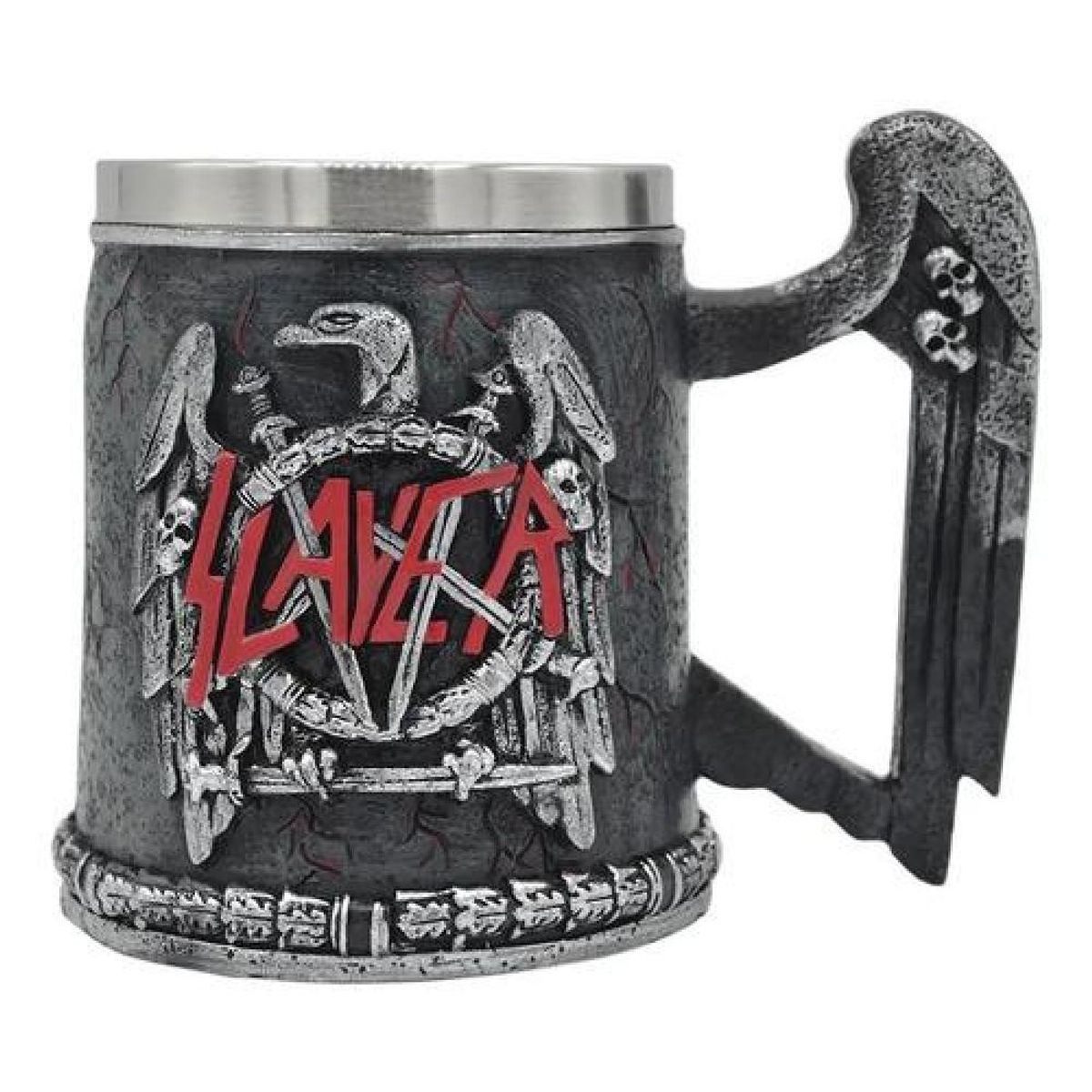 GENERICO - Tazón Taza 3d Resina Rock Grupo Slayer - Eagle Logo - Negro.