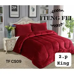 ANGELES DEL HOGAR - Cobertor Plush Con Chiporro Ten Fei 2 Plazas Burdeo