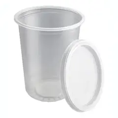 GENERICO - Pote Liso Transparente Con Tapa 32oz / 1 Litro (50 Unidades)