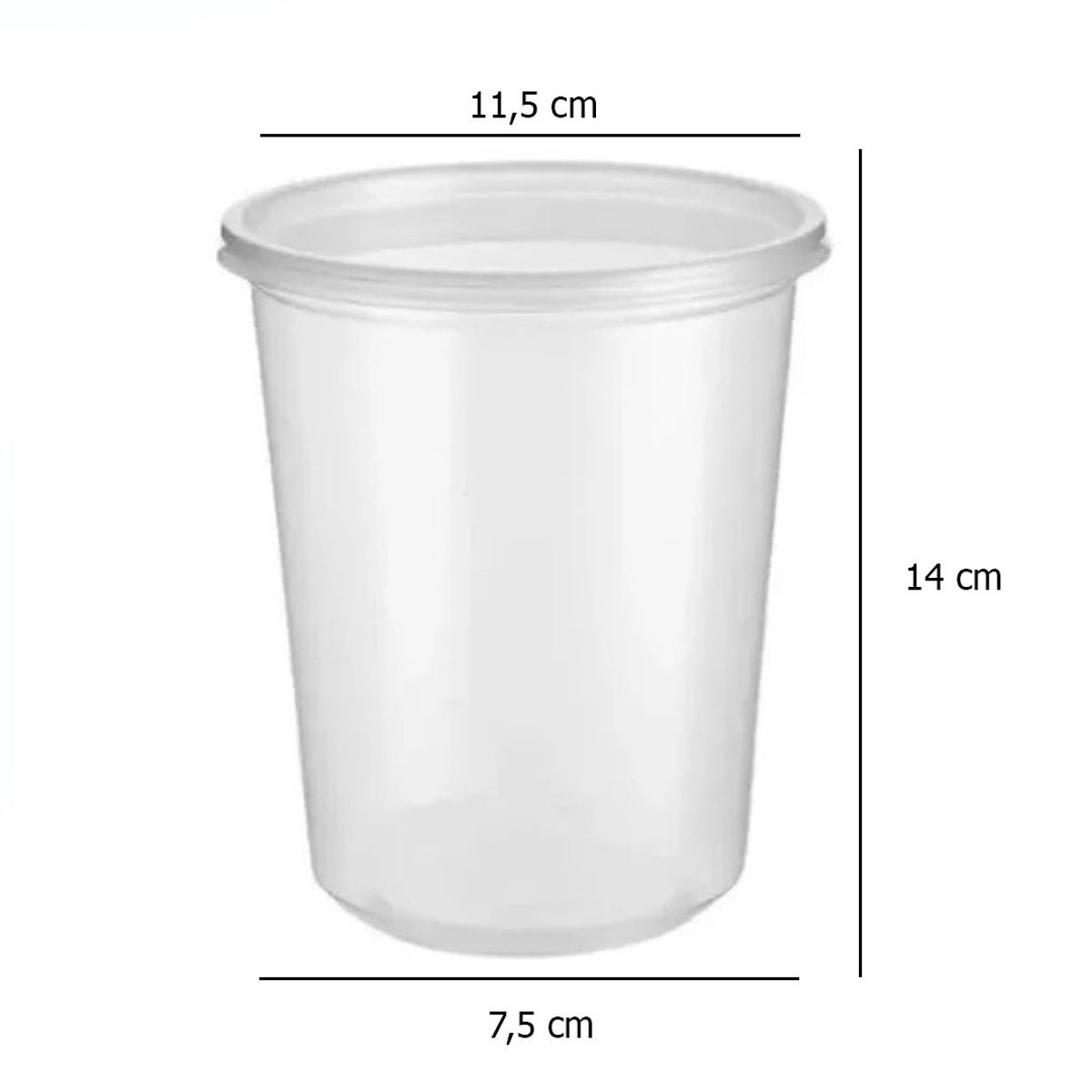 GENERICO - Pote Liso Transparente Con Tapa 32oz / 1 Litro (50 Unidades)