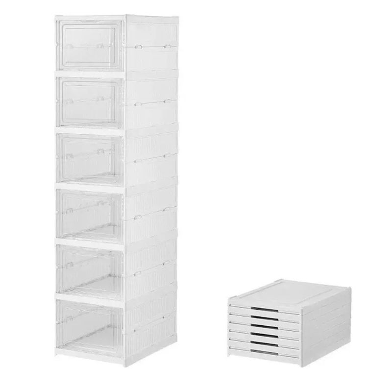 GENERICO - Zapatero Plegable Almacenamiento Contenedor 6 niveles