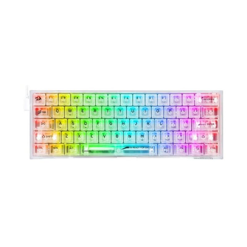 REDRAGON - Teclado Mecánico Redragon Fizz 60% Rgb Transparente White