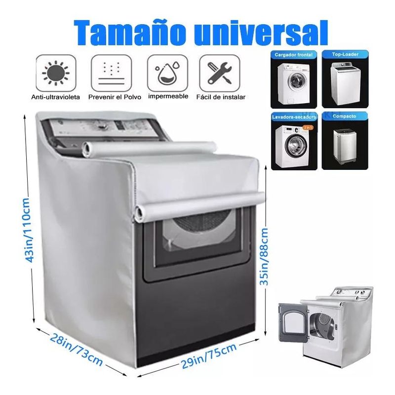 GENERICO - Funda Impermeable y UV para Lavadora y Secadora Frontales