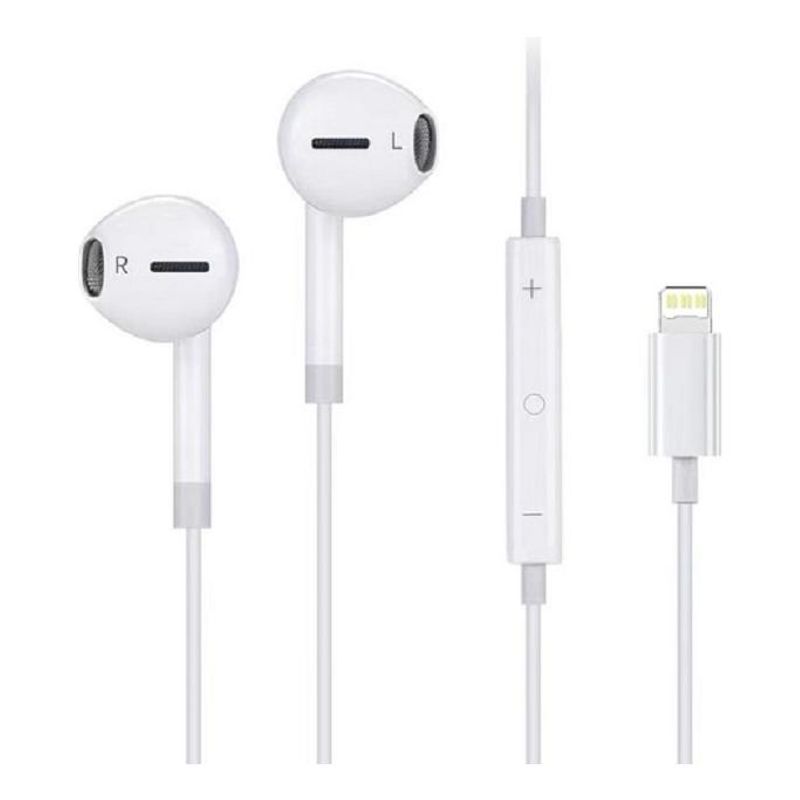 GENERICO - Audífonos con Cable Lightning y Micrófono para iPhone