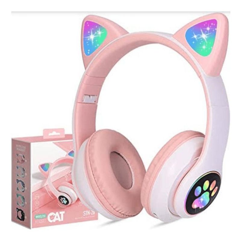 GENERICO - Audífonos Inalámbricos Coloridos con Orejas de Gato RGB