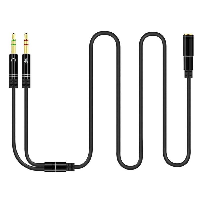 GENERICO - Cable Auxiliar Negro de 3,5m con Conectores Macho y Hembra