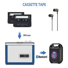 GENERICO - Reproductor de Casete Bluetooth Compacto y Portátil Retro