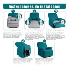 GENERICO - Funda Elástica Azul Petróleo para Sillón Reclinable