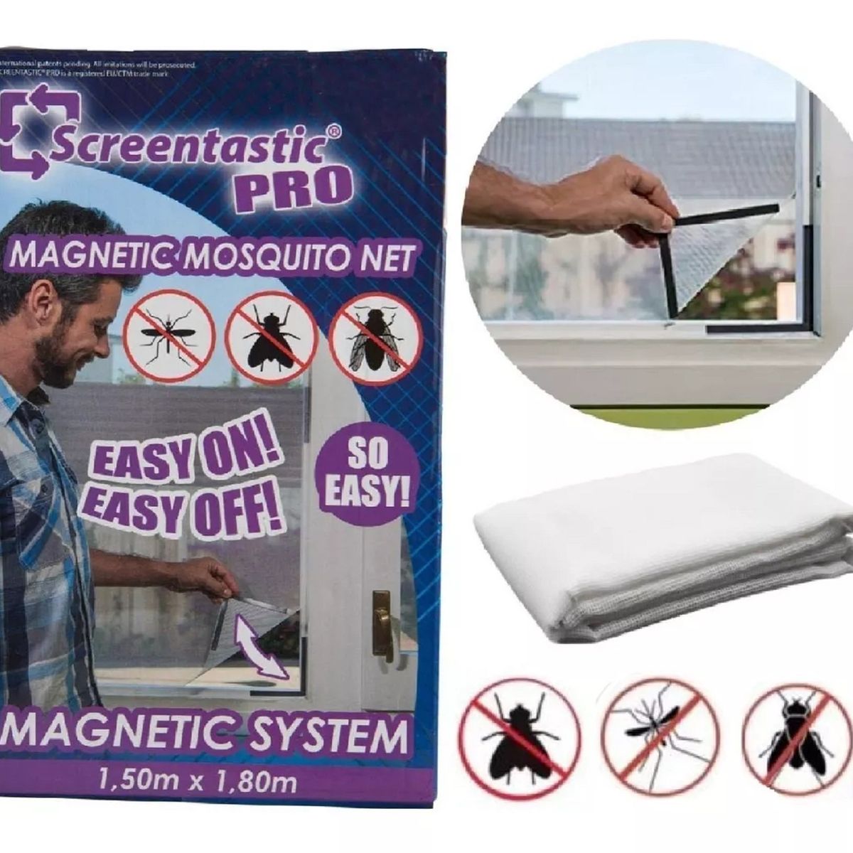 GENERICO - Magnético Anti-mosquito Moscas Malla Mosquitera 150x180cm